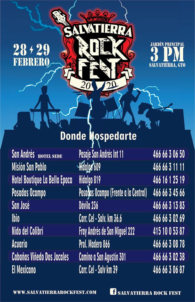 🧳¿Donde Hospedarte? si vienes al #SalvatierraRockFest en Salvatierra Pueblo Mágico

👇Aquí te van algunas recomendaciones