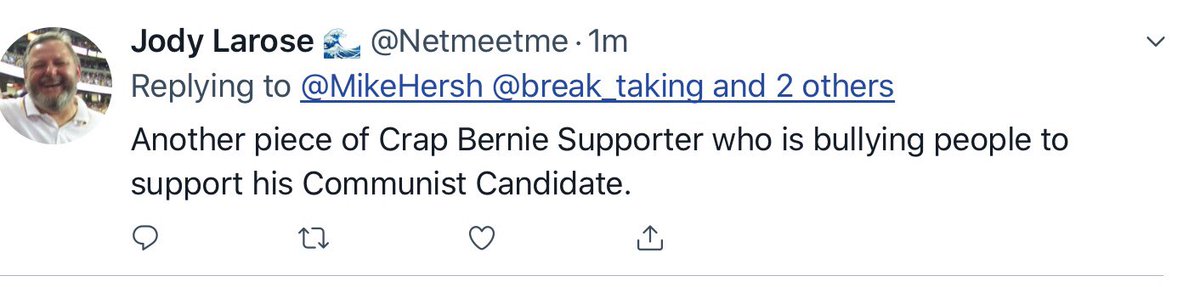 MikeHersh's tweet photo. @break_taking @Jackalope78 @laurenthehough And what’s this? #BernieHaters have extravagant accusations, but never have any receipts. #Bloomberg ran ads of #MeanTweets but most weren’t mean, and the rest were from Trump supporters. It doesn’t matter. Bernie is headed to a 1st ballot nomination and he will demolish Trump. https://t.co/ssuSLcSrTw