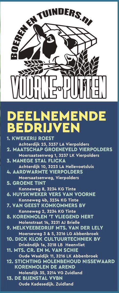 Deelnemers Kom in de Kas op Voorne Putten!