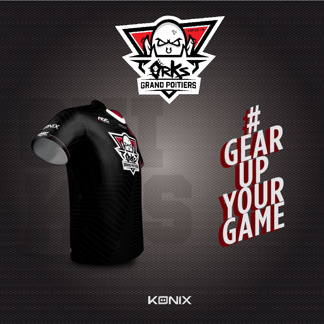 Nouvelle team, nouveau maillot ! 
KONIX pas peu fiers d'être le sponsor gaming de <a href="/orKsGP/">orKs Grand Poitiers</a> 

Vivement la #GA2020 😜
#gearupyourgame #esport #esportsteam #WeAreHorde #konixdrakkarprime #pcgamingsetup