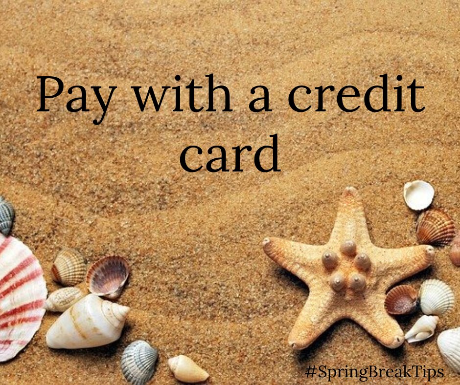 BBBofMI's tweet image. Always pay with a credit card. Paying by credit card offers the most protection should something go wrong because it makes the charges easier to dispute. #Springbreaktips #vacation #safetrip #BBB #tips #springbreak