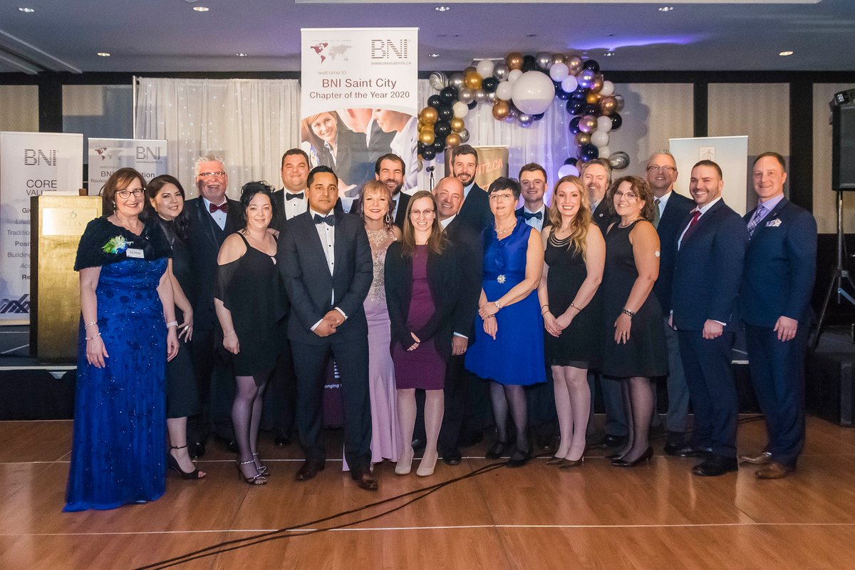 BNICanada's tweet photo. Congratulations to all of the nominees and award winners at the BNI Charity Awards Gala in Edmonton! It was an incredible night acknowledging leaders in the business community and raising money for local teachers. 🎉🎉🏆🏆🥂🥂

#BNIgala #INW2020 #bnifoundation https://t.co/rlvVXhlv05