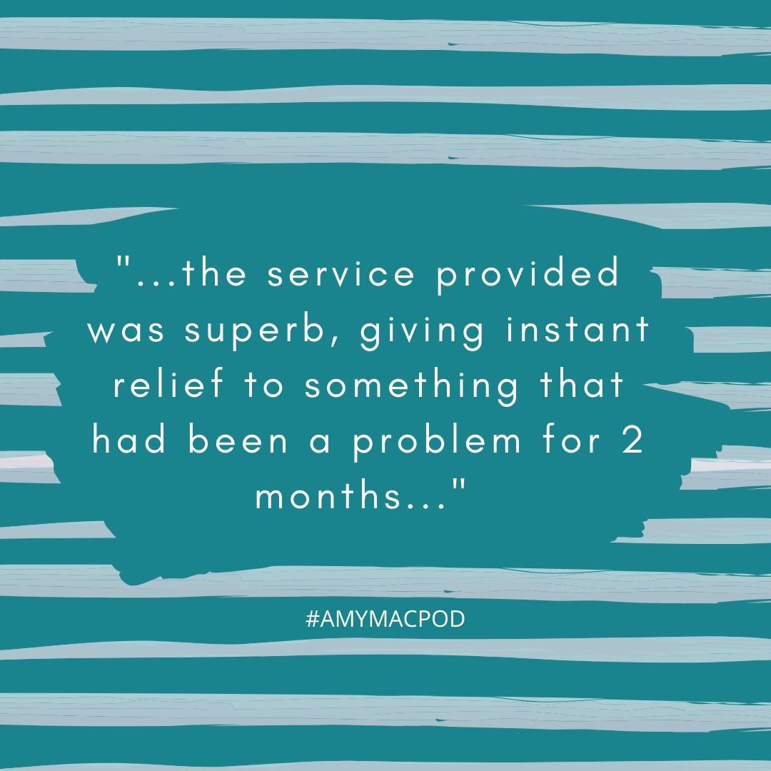 amymacleanpod's tweet photo. How was your Tuesday? It’s always a good day when you get lovely feedback like this and you can help someone who has been in pain for a few months! #podsfixfeet https://t.co/49X7NOiQUk