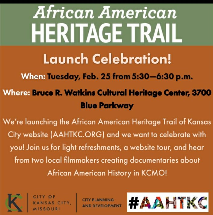 KCMOPlanning's tweet photo. Our Historic Preservation Office gave a tour of the African American Heritage Trail to city employees today! The public is welcome to join us at our launch celebration this evening! Catch a sneak peak of some documentaries from two local filmmakers, too. Join us! #AAHTKC #KCMO https://t.co/PoB6jVOPsc