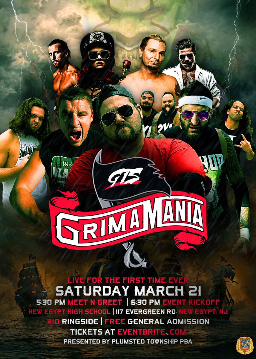 GrimsToyShow's tweet photo. Plz Retweet!! GTS GRIMAMANIA LIVE TICKETS ARE NOW ON SALE!!! -All Ringside floor seats $10
-General admission bleacher seating is FREE but limited!! 

-2 Matches are announced on our ticket page!! CLICK HERE
https://t.co/C1NlkuiF1A https://t.co/f1ZCQbn9eU
