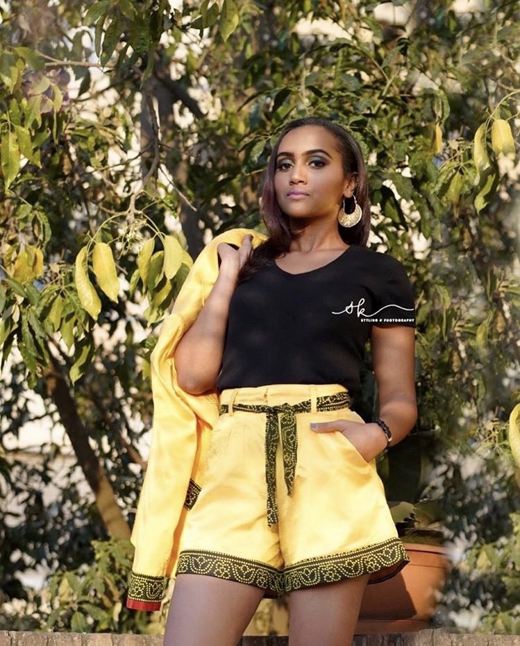 Blazer & shorts made with #handwoven #Saba fabric & trimmed with #Mugulbob #Adere #Rutso Stylist & Photogrpaher & MUA : SK Styling & Photography, Model : Betty Tesfalem 
#Eritrea #Africanfashion  #FaridaDesigns #Africanfabric #Africantextile #eritreanwedding #eritreanbride