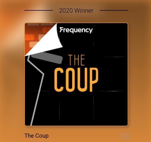 rontite's tweet photo. Wowzers. 
Our podcast, The Coup, which looks at business disruption through the lens of a political coup d’état just won outstanding business series at the Canadian Podcasting Awards. Thx to our partners at @frequencypods ! https://t.co/AnIORiMD3r