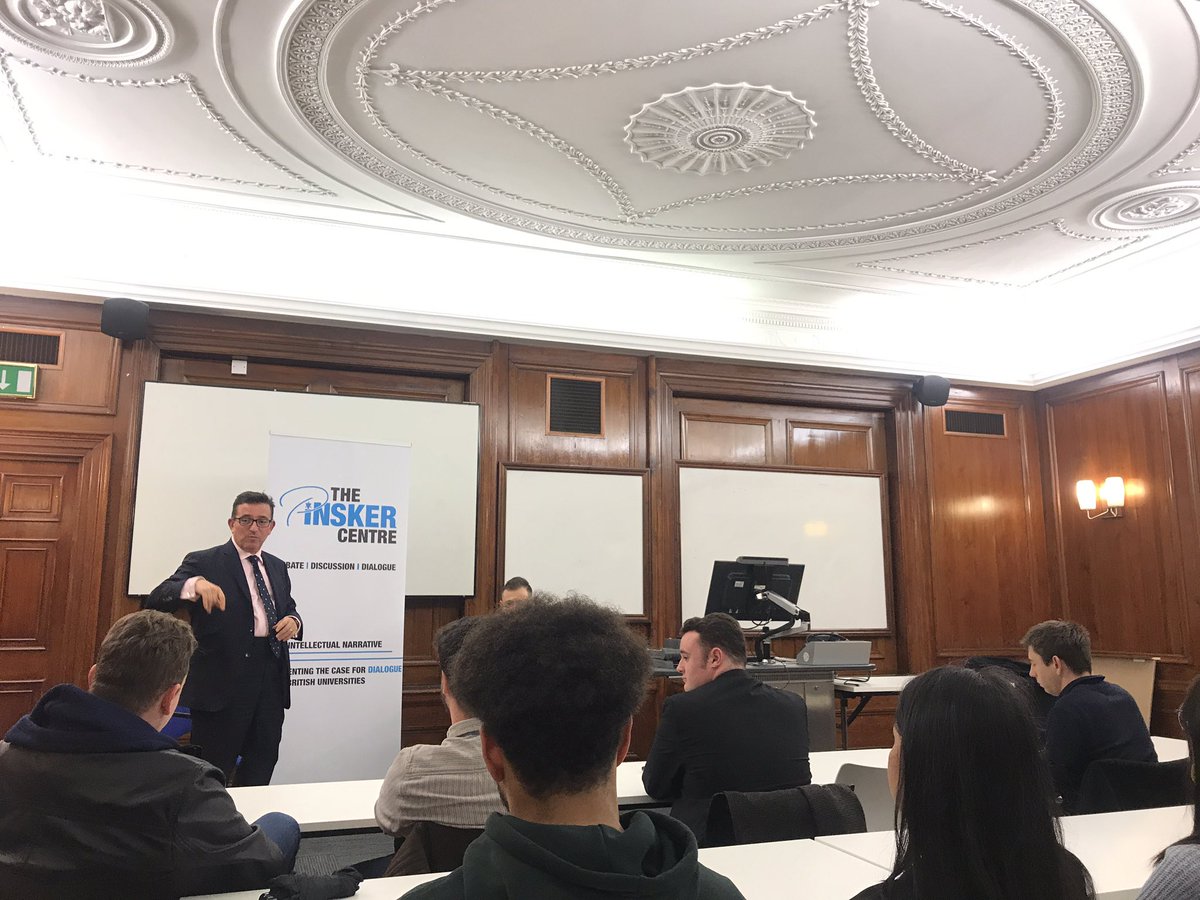 PinskerCentre's tweet photo. .@LanceForman speaking to a great crowd at University College London (@UCLTories) on his business and political life. Lance has been discussing fascinating aspects of his experience of the 2012 #Olympics, the smoked #salmon industry and real estate development so far. https://t.co/l1AO2fUtND