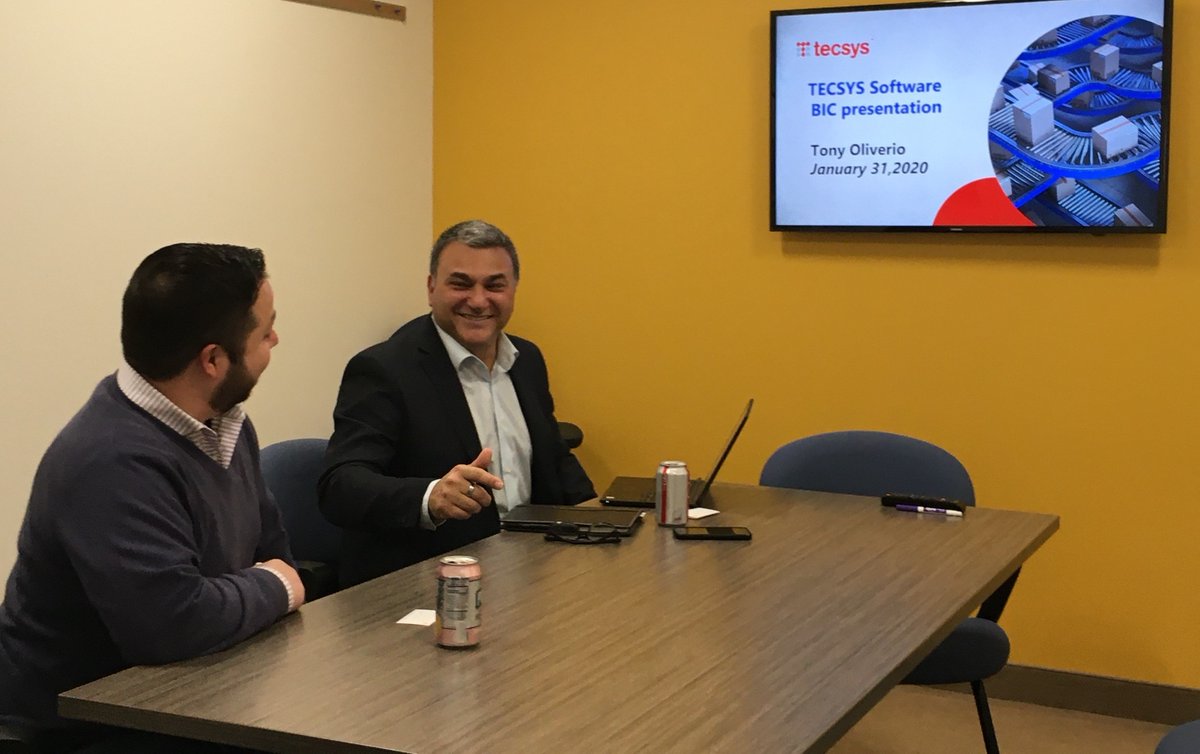 BostonInd's tweet photo. Special thanks to @Tony Oliverio from @tecsys for joining us during a recent Lunch &amp; Learn. Our team learned about Tecsys’ end-to-end supply chain software solutions that optimize order fulfillment, virtual inventory, delivery operations and return management. 
#SupplyChain https://t.co/28X3lfUy3f