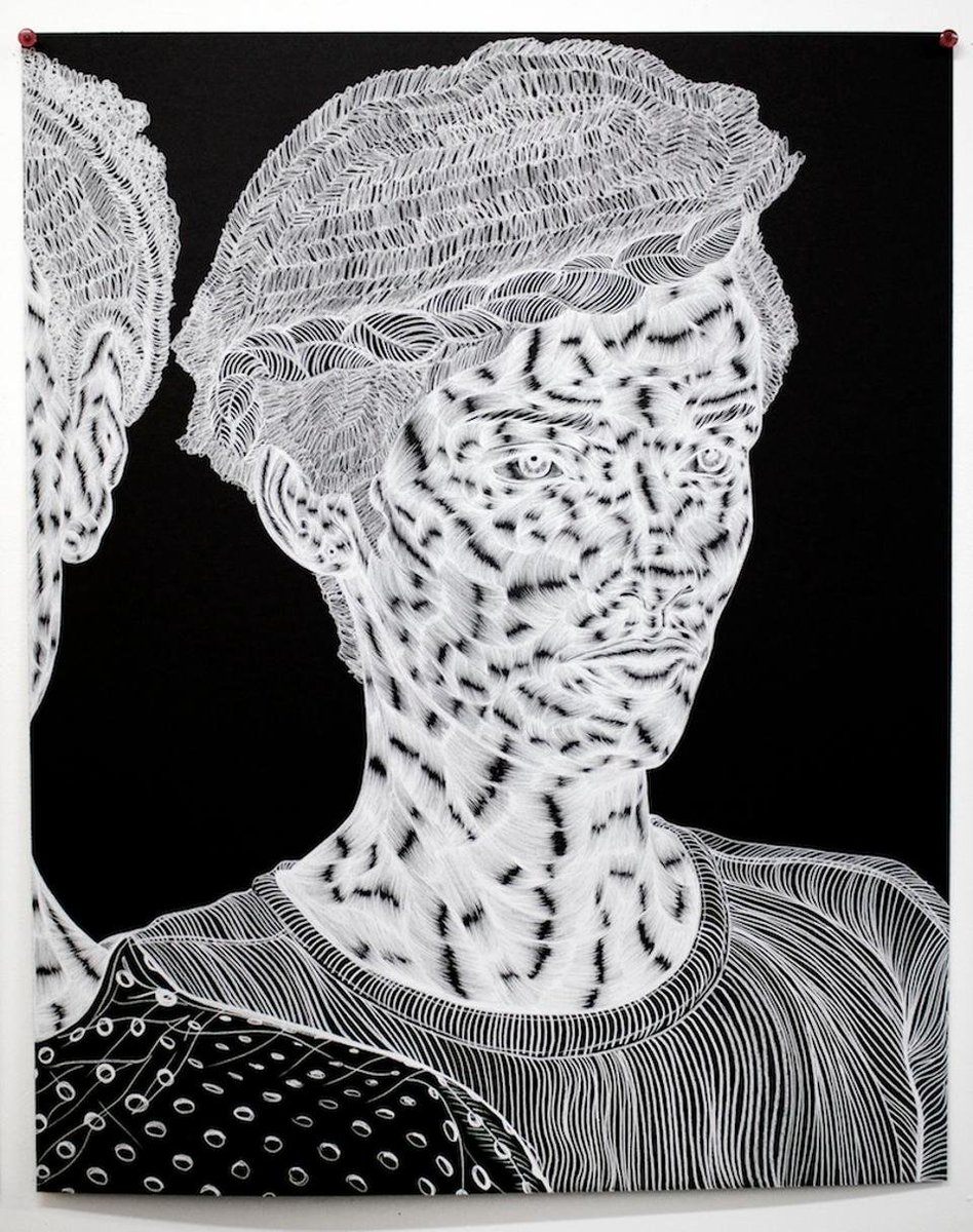 Toyin Ojih Odutola's work is INCREDIBLE but also definitely best experienced in person. There's a breathtaking subtlety to her mark-making. On instagram here:  https://www.instagram.com/toyinojihodutola/ Pretty young, totally singular.