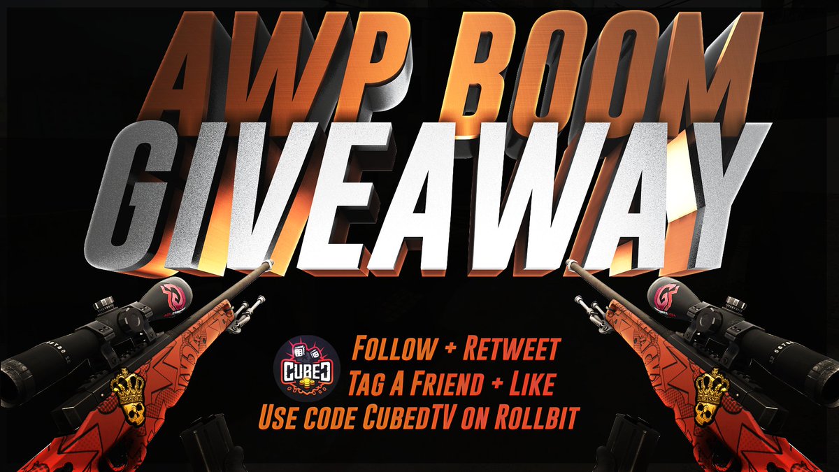 YtCubedtv's tweet photo. 🎁AWP BOOM 40$🎁 #Csgogiveaway

✅Follow me + RT
✅Tag 2 friends 
✅Subscribe + Turn on notification https://t.co/koSyjxNXep

🎁🎁BONUS ENTRY🎁🎁 Use code Cubedtv on https://t.co/eexp8iG1gs
Giveaway ends in 5 days!!! https://t.co/Md6RpFG4CN