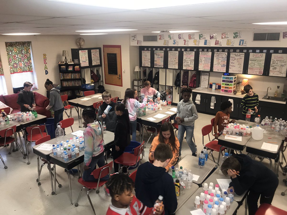 KimFleckGeorge's tweet photo. LES Recycling Data Collection and Analysis brings great discussions of drink capacities consumed at school! @TCBOE_LES @TCBOE #leadingtheway #MeasurementConversions https://t.co/trjh10u59a