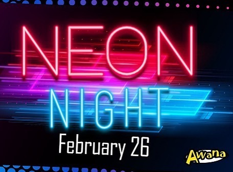 HGKids's tweet photo. NEON night is tomorrow at Awana. The fun begins at 6PM https://t.co/XsR8Ut62YW https://t.co/gDFx70EWGK