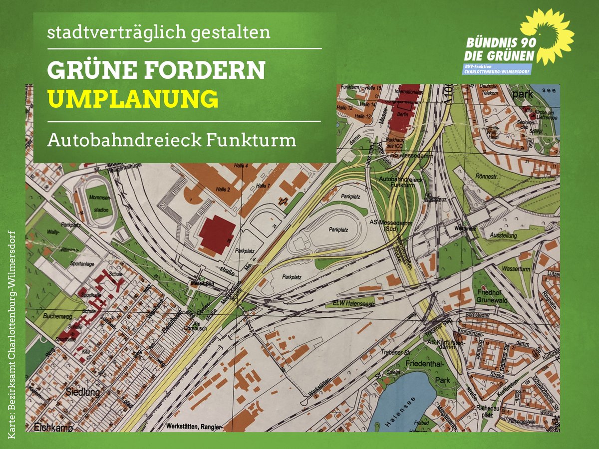 Heute und morgen finden die Themenwerkstätten der <a href="/degesberlin/">DEGES Berlin</a> zum Umbau des Autobahndreicks #Funkturm statt. Unsere Fraktion hatte eine frühzeitige #Bürgerbeteiligung angemahnt und eine stadtverträgliche Planung gefordert: gruene-cw.de/aktuelles/expa…  <a href="/degesberlin/">DEGES Berlin</a>, mach was draus!