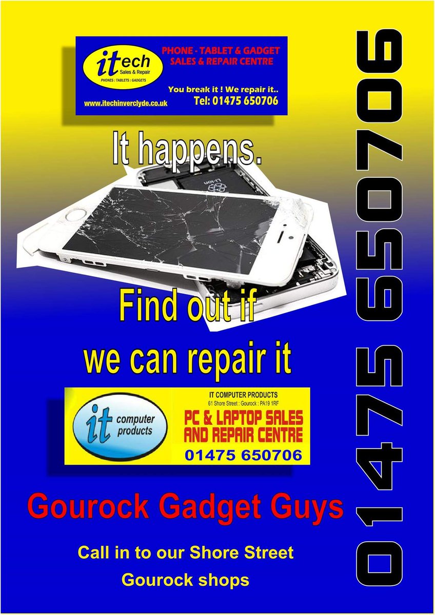 itechInverclyde's tweet image. Some things just slip through your fingers or get knocked off your table. We can't prevent that but we could maybe help when you have picked up the pieces.
#MobliePhone #Repairs #Screens 
#Gourock #Inverclyde #Scotland #Technology