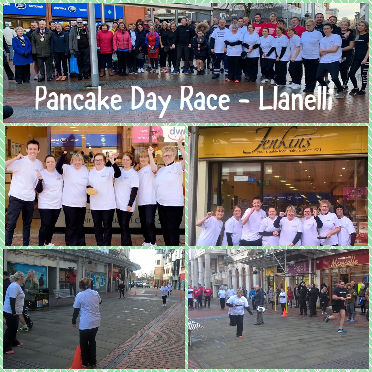 JenkinsBakery's tweet photo. Pancake Day Race!!!
The Jenkins team got involved in the annual Pancake Day Race in Llanelli town centre today. We may not have one but a good time was had by all. Congratulations to the Davies Craddock team on their win!!! 👨‍🍳🏃‍♂️🏆 #jenkinsbakery #pancakes #shrovetuesday https://t.co/5yhqg4akY3