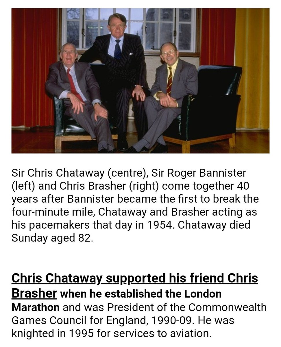 Let's return to Ellingworth's brother Lord Brabourne: He was on the board of 3 companies together with MP Chris Chataway, Roger Bannister's running mate. According to today's  @InquiryCSA Westminster report, it transpires that Chataway engaged in sexual activities with children.
