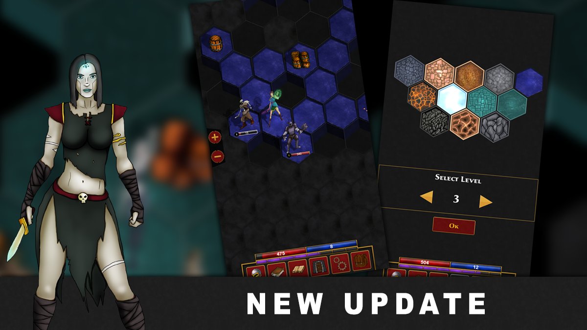 AdventurerRo's tweet photo. New small update for Dungeon Adventure: Epic Edition already here!
Update 1.0.4a
• Added option to change brightness level
• Small visual changes of dungeon grid and tiles
• On some devices game will use all screen space now 

#gamedev #roguelike https://t.co/nwvwZi87kv