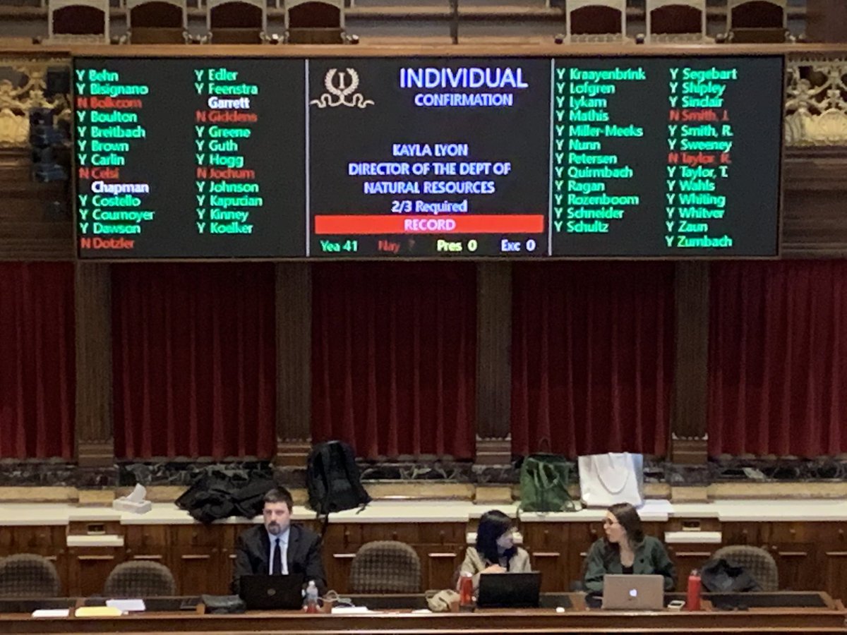 Congratulations DNR Director Kayla Lyon on you Senate Confirmation.