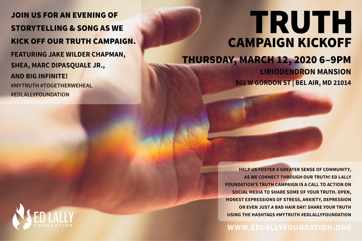 March 12th is our TRUTH campaign kickoff at The Liriodendron Mansion from 6-9pm! Tickets can be purchased from our event page: facebook.com/events/s/truth…

Designed by: Brianna Blizzard