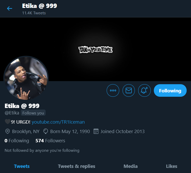 EtikaMemories's tweet photo. Good news! Etika's Twitter page is restored again! Thanks to everyone that spoke out about this issue! https://t.co/wLSS5xOz4R