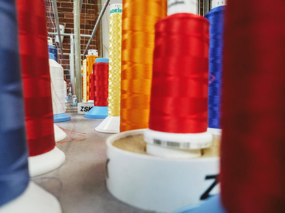 BlueDolphinTees's tweet photo. Color is the game, Blue Dolphin is the name! We have over 345 different colors of embroidery thread, ready to put the final, perfect accents on your project. 🌈 #YourPrintedTees https://t.co/dKC66MhgmW