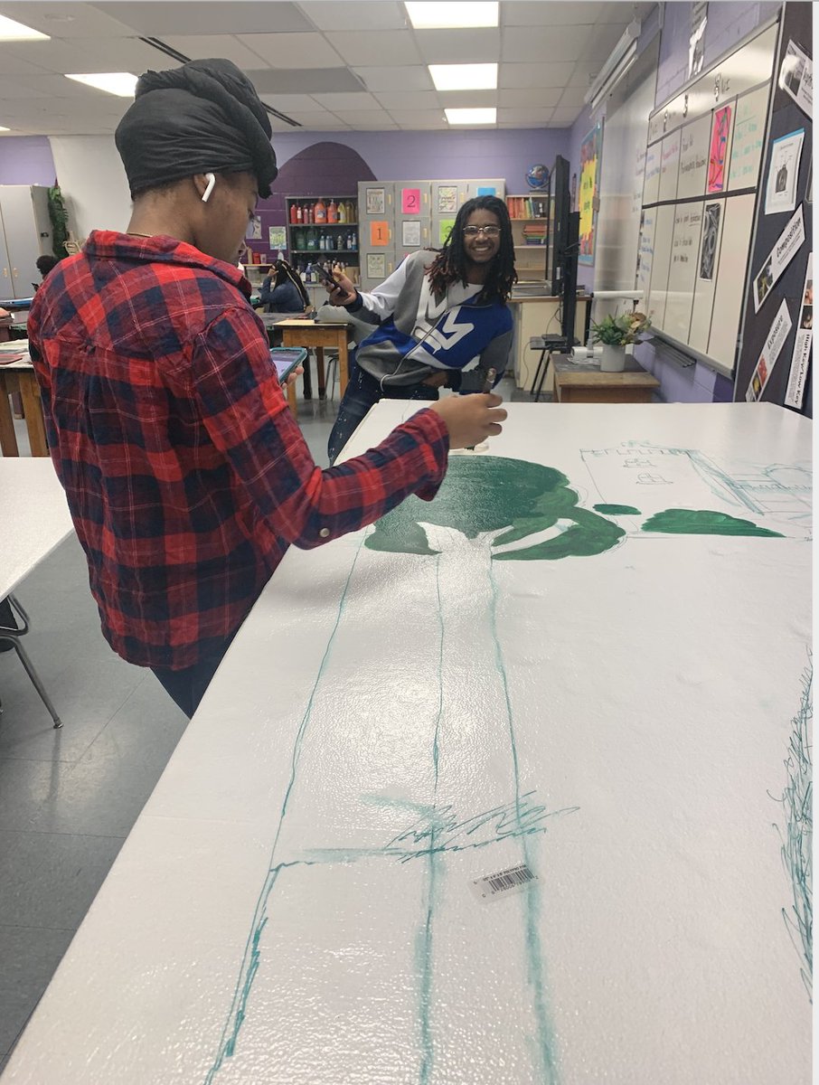 SchoolMinor's tweet photo. Whats happening in the art room? Set building for Shrek the Musical. @JefcoedArts @JEFCOED https://t.co/vZMAbnaiOz