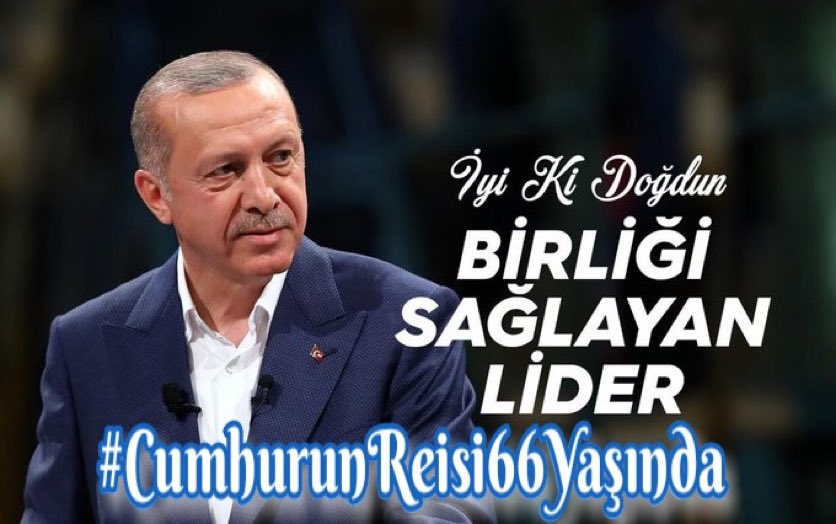 Yeni yaşın mübarek olsun.🤲🤲
Yiğit, şerefli İnsan.

#CumhurunReisi66Yaşında