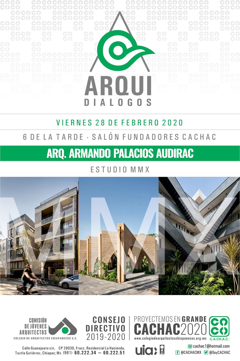 BedranRuiz's tweet photo. Arquidialogos¡ En el Colegio de Arquitectos Chiapanecos A.C. @SoyCACHAC un evento organizado por la Comisión de Jóvenes Arquitectos @CCachac que encabeza mi estimado amigo Arq. Daniel Monclova @DannyMonclova Los esperamos!! Viernes 28 de febrero @walter_floresmx @rquitectasFCARM https://t.co/qRLYUcAOzf