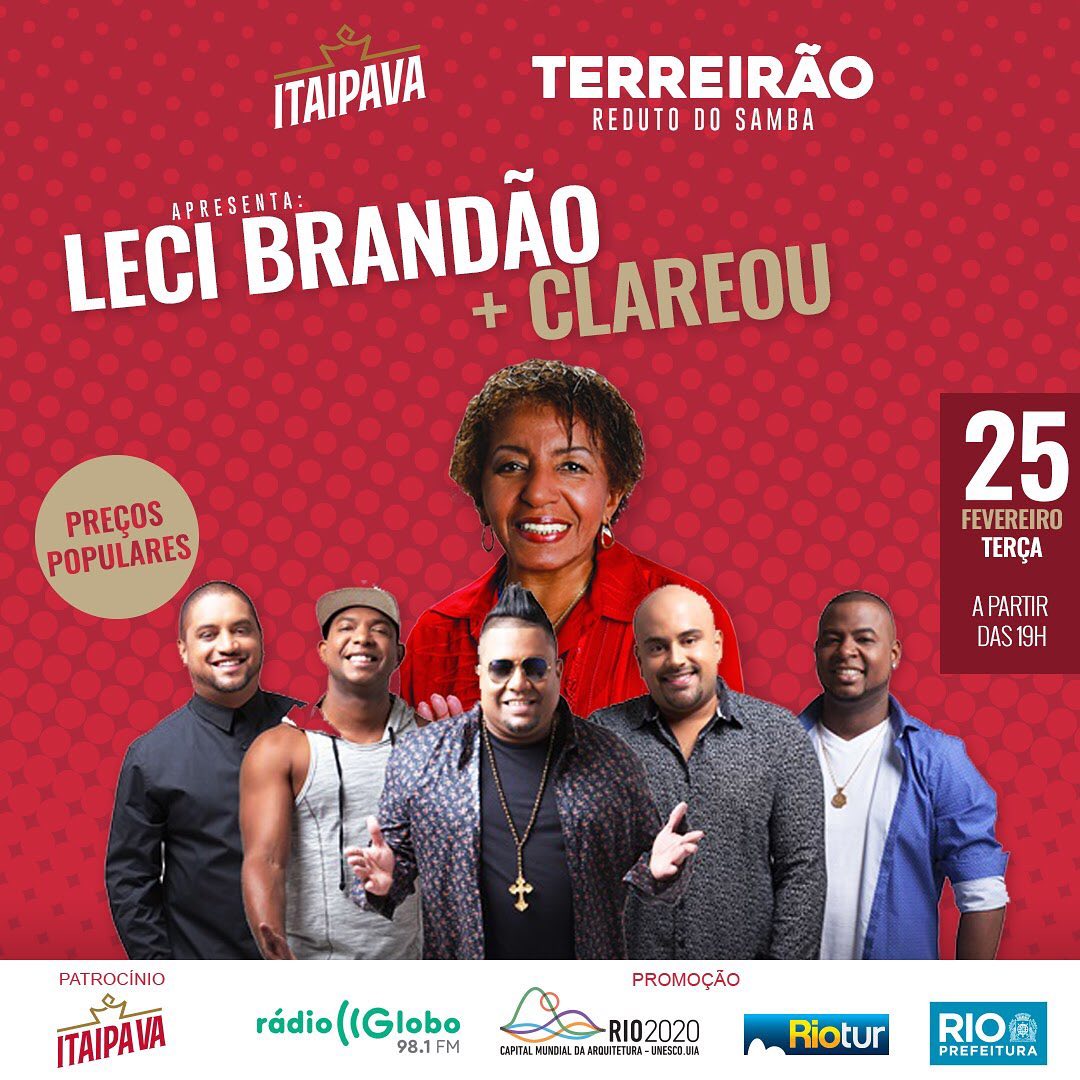 TerreiraoSambaa's tweet photo. #Hojeeee tbm tem Terreirão com @lecibrandao + @grupoclareou https://t.co/k0fQsZdutI