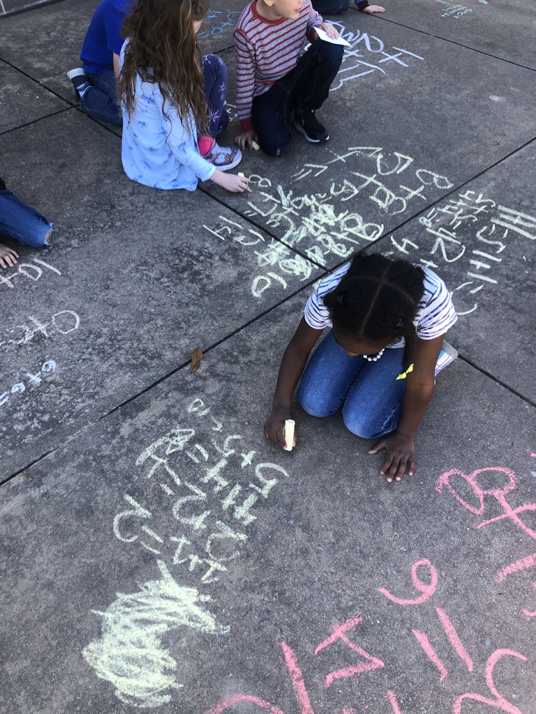 MrsHerridge1's tweet photo. Beautiful weather = some math time outside. Great job writing doubles and doubles plus one facts! We had to match our number sentences with a partner and then write down our facts!! Thanks for the invite Mrs. Nelson. @RobisonES @MrsNelsonFirst #KindnessIsOurCompass https://t.co/WfiGxIZXK2