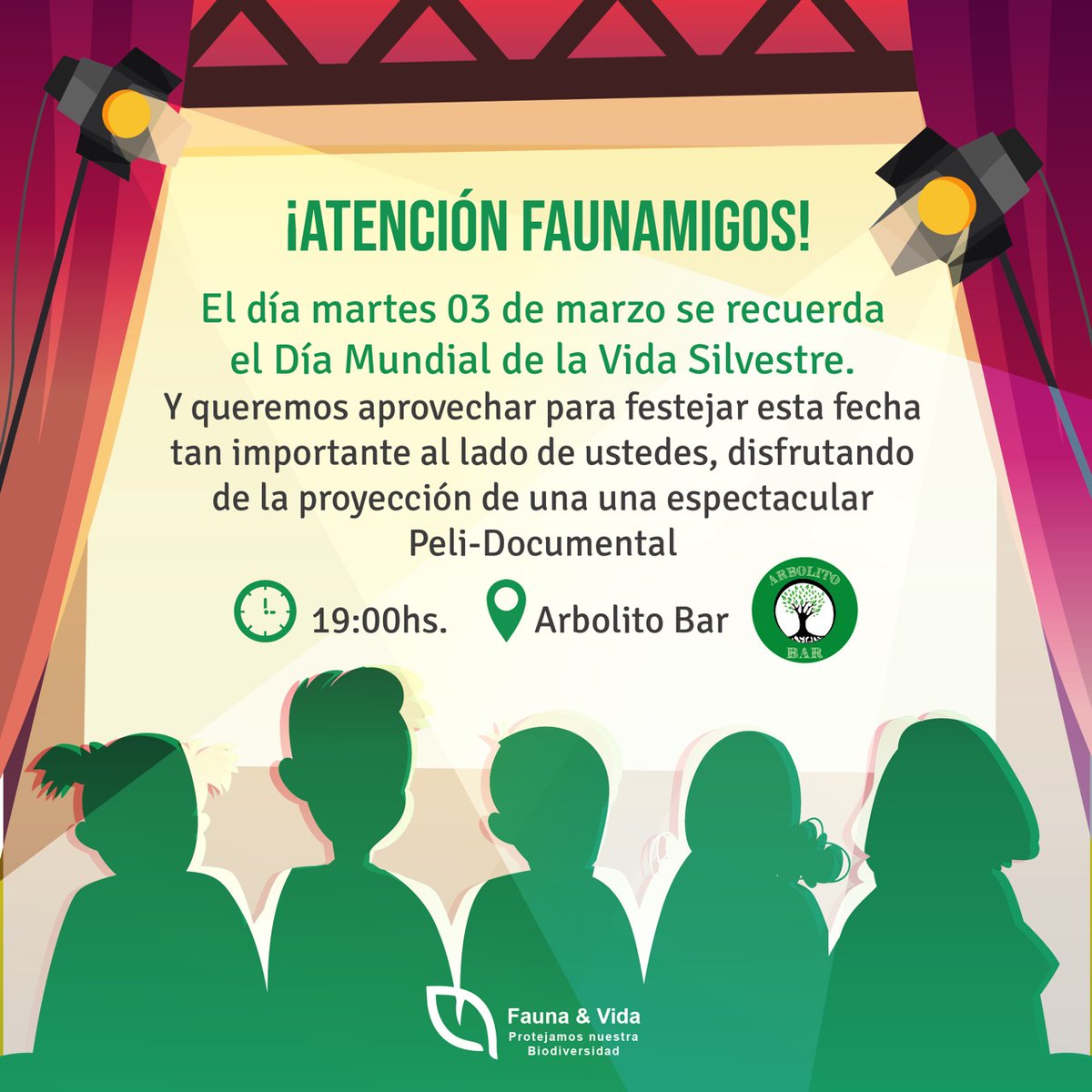 FaunaVida's tweet photo. Vení a compartir con nosotros en un ambiente distendido la celebración del "Día Mundial de la Vida Silvestre"
#vidasilvestredíamundial #faunasilvestre #naturaleza #faunayvida #conservación https://t.co/wo8FI7djaV