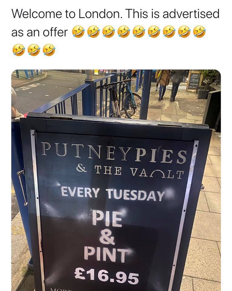 The_pieshop's tweet photo. Luckily we’re back selling our Pie Dinnas or a pie and a pint and even if you had both they’d still be cheaper then this offer give you a follow at @filthybones1 https://t.co/2S3jgqdyPc