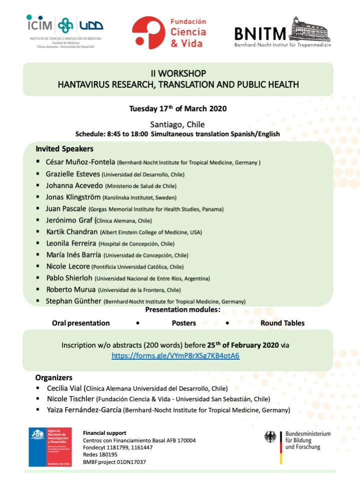 _SoMiCh's tweet photo. Ven a este tremendo workshop sobre #hantavirus en Stgo de Chile. Todavia hay tiempo para que te inscribas y mandes tu resúmen. #hanta #virus #somich2020 #alam2020
Inscribirse aquí 👉👉https://t.co/VLAiGPWzYF https://t.co/5ZeHLLgVoM