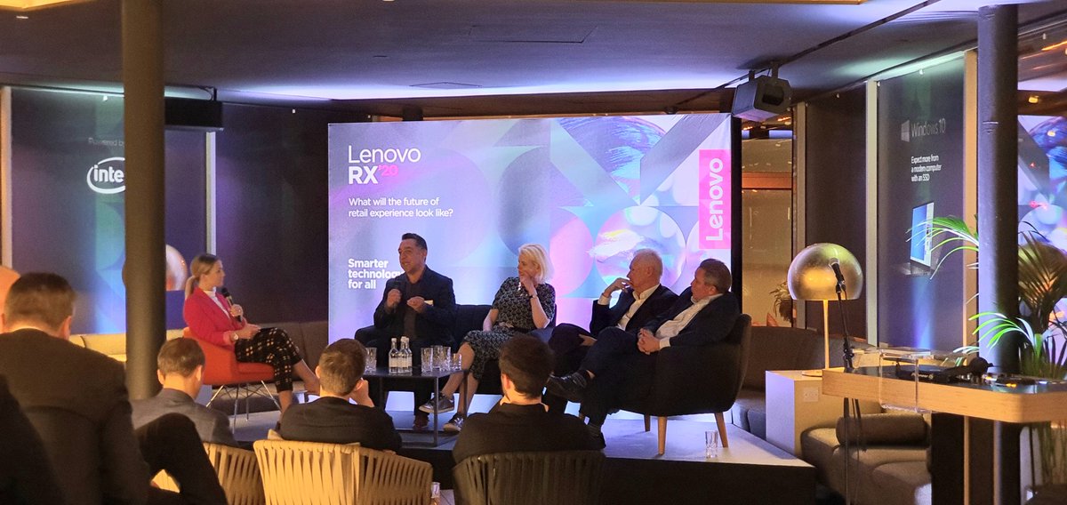 PhilipOldham's tweet photo. Fascinating (&amp; at times controversial!!) conversation from our #retail panel at @lenovo_UKI #rx20 event #wearelenovo https://t.co/nEYfKsIyAv