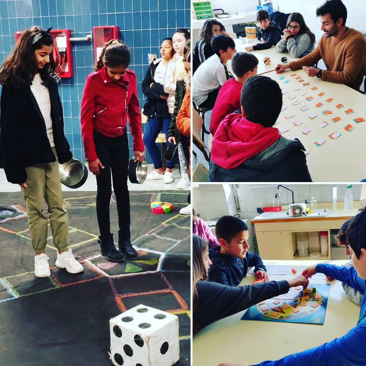 INS_CAMPCLAR's tweet photo. L' @EscolaPonent i l'#EscolaTorreforta han vingut a conèixer l'Institut jugant al nostre Gran Trivial 🎲, Jocs de Mates 🔢i Química 🧪. Ens agrada ensenyar a aprendre 🤓
@educaciocat #BarrisPonent @jeanmarcsegarra @pauricoma https://t.co/FJ44tvVM21