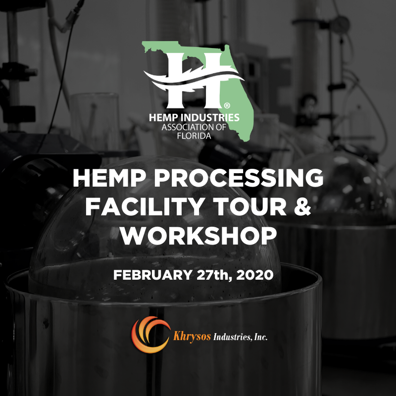 KhrysosInc's tweet photo. Ready for our Hemp Processing Facility Tour &amp; Workshop, hosted by @thehiafl? Get your tickets today: https://t.co/oVAsYjFPtp

Details: https://t.co/iMzi4ZWURX https://t.co/ylzNeDvkA9