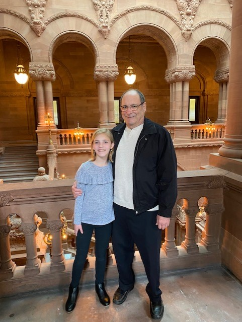 LymphaticNet's tweet photo. Thea Mangels, age 10, lives with intestinal lymphangiectasia. She is lobbying with LE&RN along with Grandfather Richard Hindes today in Albany, New York. #LymphLobby https://t.co/zxwhzHPcvD
