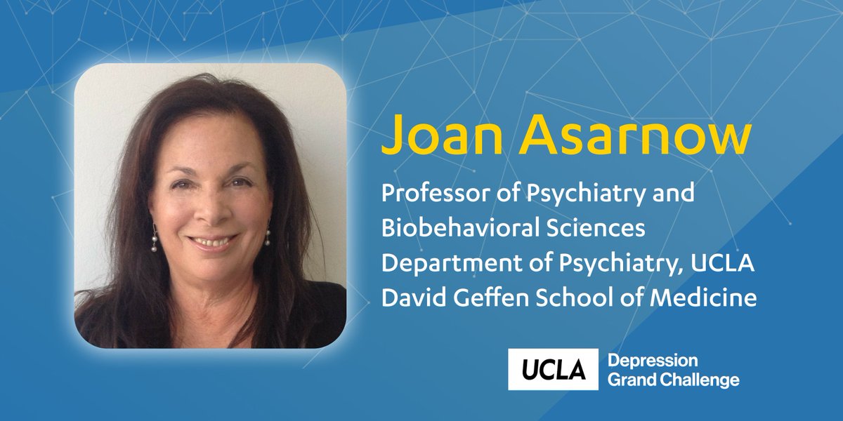 Meet Joan Asarnow (Professor of Psychiatry and Biobehavioral Sciences in the @dgsomucla). She is a faculty member affiliated with the UCLA #DepressionGrandChallenge. Her research is designed to save lives and focuses on suicide and self-harm treatment in young people.