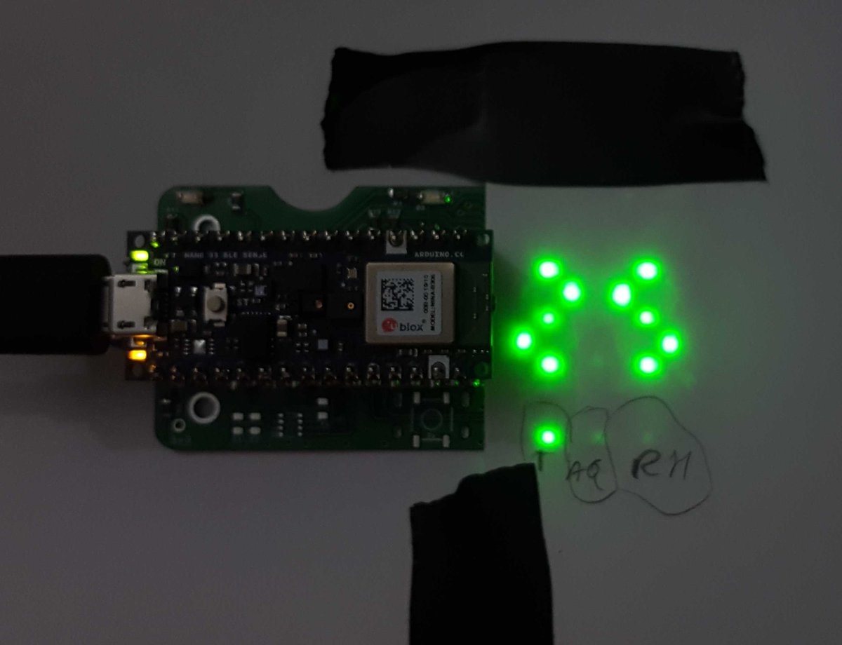 ThingySticks's tweet photo. The LEDs, they work!!!  Step 1: Tick... :-)

Temperature and Humidity display from the #Arduino Nano 33 Sense's sensor.

Paper diffuser makes the world of difference.

#PersonalEnvironmentSensor https://t.co/1saOhSsURz