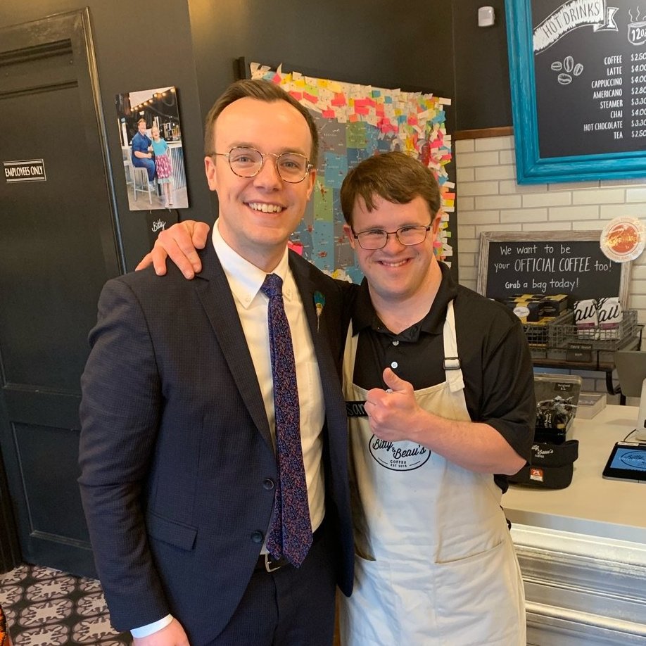 Just found an incredible coffee shop here in Charleston: Bitty and Beau’s.

The shop is run by people with intellectual and developmental disabilities, building a true culture of belonging in their community. If you’re in town for the debate, stop by! My barista Sam was great!