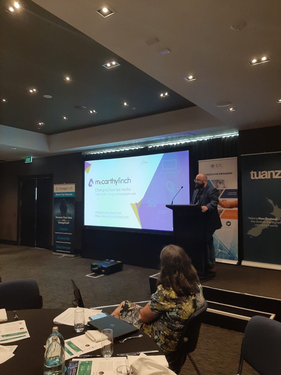 IDCNewZealand's tweet photo. The integration of #AI within the workplace is changing how people work. @McCarthyFinch CEO and Co-Founder @nickwhitehouse is presenting how the #futureenterprise has worked for them in a changing #IT landscape. #NZYearAhead @TUANZCEO https://t.co/CB01jyDXVP