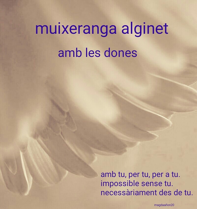 Dissabte 29 de febrer de 2020, a les 12h del migdia, des de la Plaça de la Font, Muixeranga Alginet participará en els actes per la lluita d'un món just i respectuós amb les dones. 

Tu pots. 
Totes i tots podem.

Cap agressió més.
Cap menyspreu o insult més
Cap discriminació més