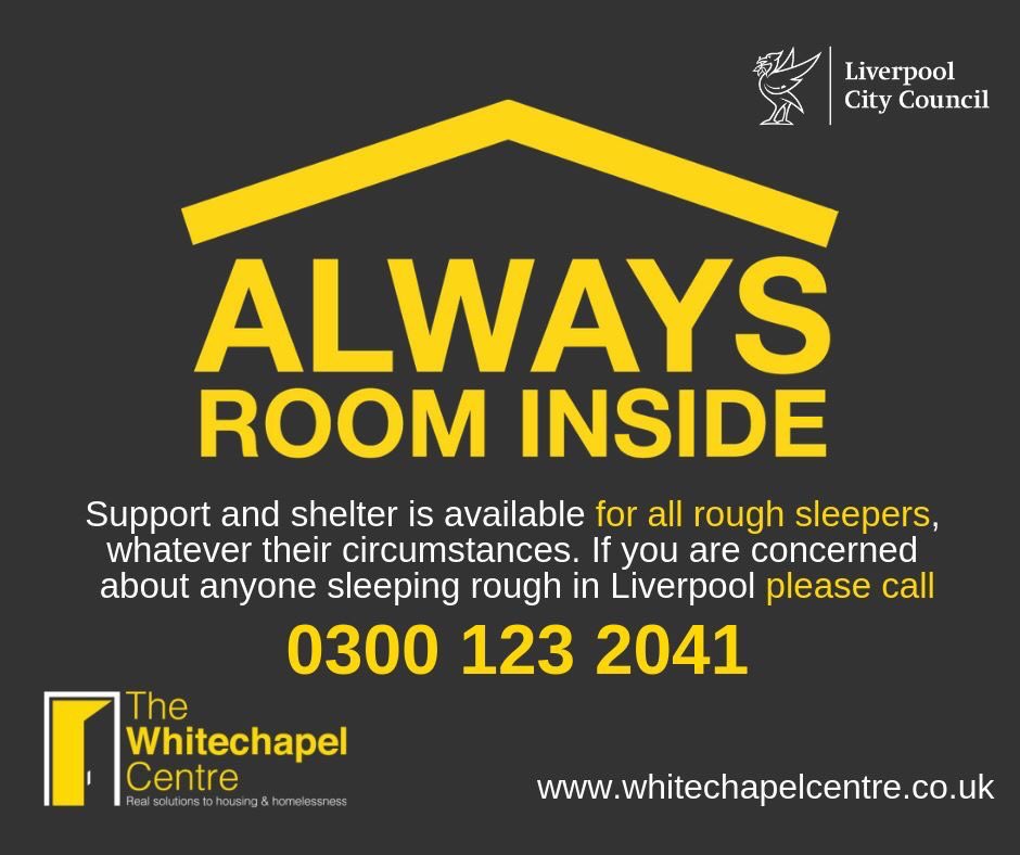 joeando58's tweet photo. It’s really cold out there and with snow forecast no one should be sleeping outside tonight or any night...help is available! If you see someone sleeping rough PLEASE call 0300 123 2041 💙❤️ #LabreHouse #AlwaysRoomInside #Liverpool #EndHomelessness https://t.co/LaPgde7qbl