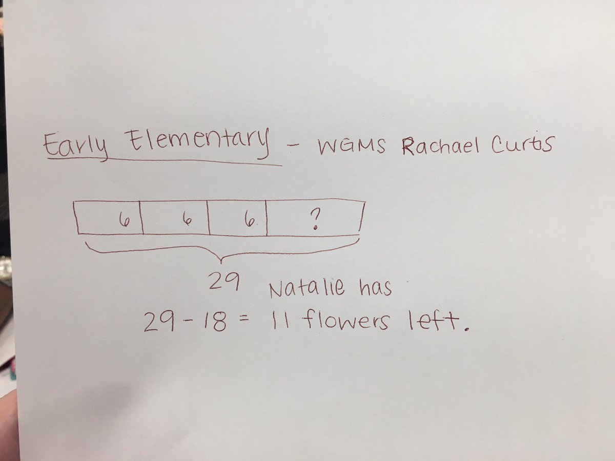 themathhobster's tweet photo. Our 6th Grade PLC did the work today! It was a great collaboration on tape diagrams! #gcsmath #MondayModels @dhabecker @GCS_Math_Dept https://t.co/W4E5ysOWX0