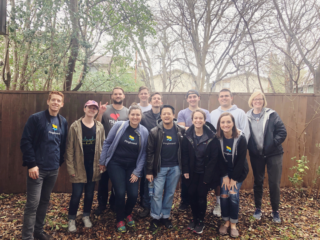 pingboard's tweet photo. Our team had the opportunity to volunteer and paint a youth shelter last week. Thank you for having us @lifeworksaustin it was a great experience!
.
.
#giveback #community #volunteering #atx #austintech #pingboard #techstartup #company culture https://t.co/tCKcQmGKLv