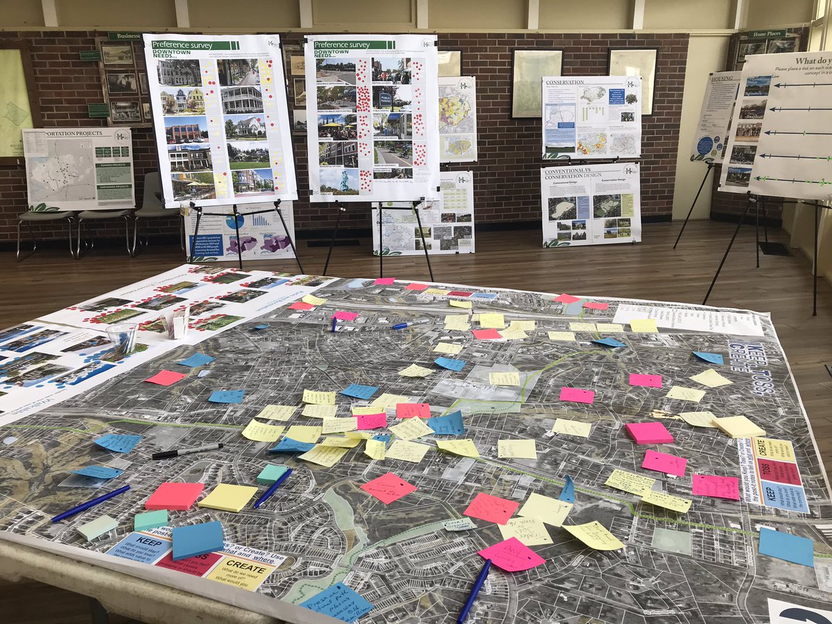 geopetrosky's tweet photo. Walking tour and open studio today for @HuntersvilleGOV at the Arts and Cultural Center for the #huntersville2040 plan update. #planning and public engagement tools include walking, observation, discussion, #bigmaps, an #interactivemap, and of course dots. https://t.co/5cjDBdU5yE
