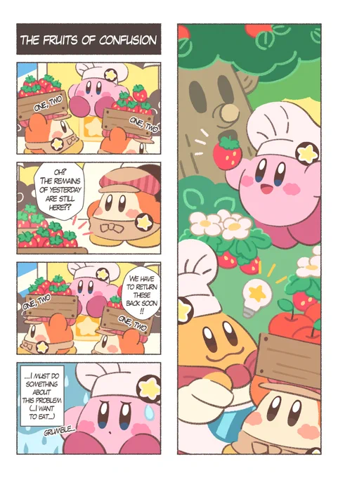 KIRBY CAFE's new menu ???☕️?

Please read the pages in order, but read the panels and text boxes from right to left? 