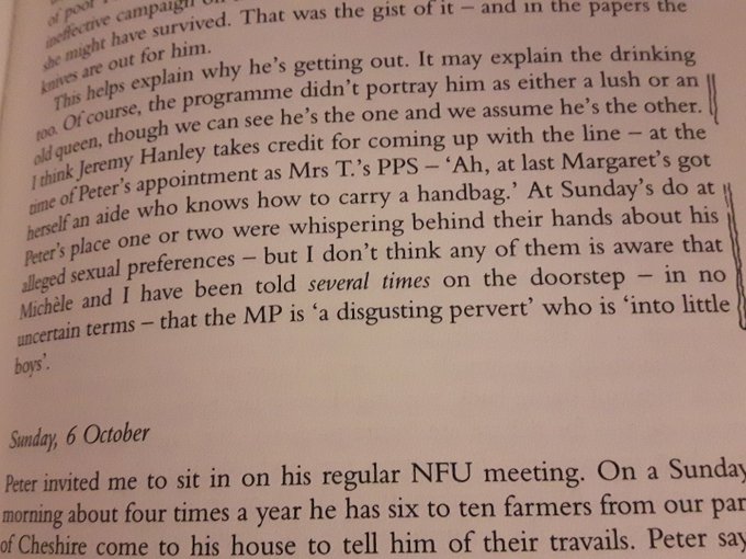 NoirMJ's tweet photo. David Steel wasn't the only MP that was aware of a paedophile in the House of Commons in the 1980s. He wasn't the only MP that didn't do anything about it.
(Taken from Edwina Currie's diaries 1987-1992)
#DavidSteel #CyrilSmith #PeterMorrison #EdwinaCurrie https://t.co/g6IzwjdNyw