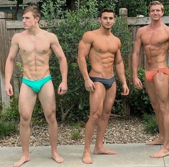Speedo male bonding Guys in speedos are kinder to each other. #bulges. pic....